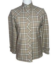 Vintage 70s Womens Western Style Plaid Shirt Jacket Pearl Buttons Questo Size 6