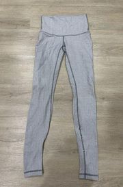 Lululemon  Herringbone Light Gray Wunder Under Roll Down Leggings - size 4