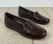Easy Spirit Devitt Women's Leather Loafer Flats 9.5 Dark Brown Leather $79