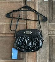 Simply Vera Wang Purse Black Vegan Leather Crossbody Bag NEW Elegant Cute