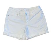 The Limited White Cuffed Denim Easy Shorts - Size 6