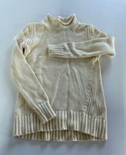 J Crew Sweater Womens XX Small Cream Mock Neck Always Cozy Knit Pullover Cotton