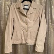 Esprit De Corp. Khaki Neutral Button Cotton Spandex Blazer Jacket Size 5/6