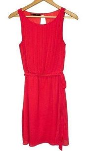 MAURICES Red Sleeveless Fit & Flare Dress w/ Tie Belt