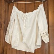 Live 4 truth off the shoulder cropped shirt