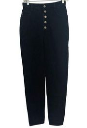 Bongo Skinny Mom Pants Juniors Size 5 Black High Rise Button Fly