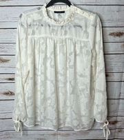 🌱Simply Styled by Sears White Sheer Textured Blouse Size L