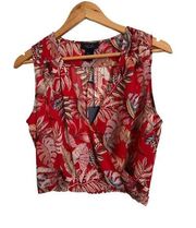 Rachel rachel ROY Wrap Cropped Blouse Size Small NWT Red