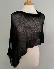 NWT NEW Black Knit Poncho Shawl