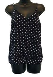 SOPHIE RUE Button Front Cami Polka Dot Tank - size Small
