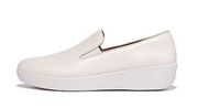 FitFlop Superskate Leathers 8.5 Womens White Leather Medical Nursing Comfort