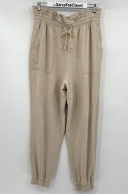 Blank NYC Cream Paperbag Pants Linen Blend Away From Here Women’s Size Large