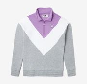 FILA | Ekanta Quarter Zip Color Block Sweatshirt in Purple / Gray