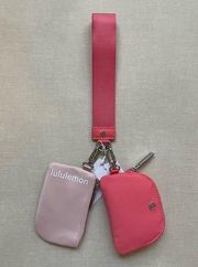 Dual Pouch Wristlet - Pink Mist/Raspberry Cream/White