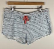 NWOT Southern Tide Pajama Bottoms Dream Blue Ikat Print Sleepwear Shorts Large