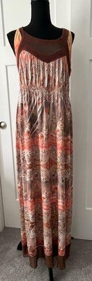 One World Live and Let Live Maxi Dress. Size Large. EUC