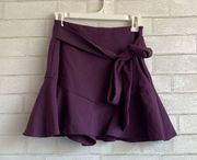 ZARA  Purple Faux Wrap Mini Skirt