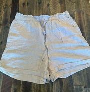 C&C California 100% linen beige paperbag pull on shorts size xl