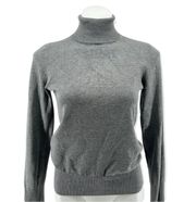 Women’s Heather Gray Long Sleeve Fitted Stretch Turtleneck Top Medium
