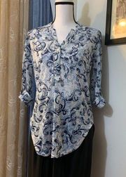 DNA Couture Blue Printed Blouse