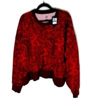 NWT Under Armour Camo Rival Fleece Crew Sweatshirt Red- size women’s XL