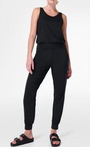 Sweaty Betty Gary Athletic Stretch Jersey Racerback Jumpsuit Joggers Black XS