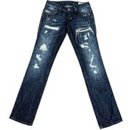 Diesel Lehla Jeans 25 Distressed Destroy Straight Y2K Womens Italy 100% Cotton