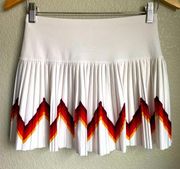 Lucky In Love Aztec Zigzag White Pleated Tennis Skirt Skort Built in Shorts 4/6