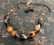 Halloween Tourmaline with tangerine quartz necklace