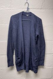 Shaker Stitch Cardigan-BLUE