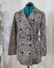 Walter by Walter Baker Animal Print Trench Coat 100% Cotton - Size Medium