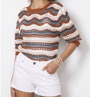 Evereve Women's Arabella Stripe Retro Knit Sweater Top NWOT Size XS SMALL