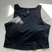 NWT Layer 8 fusion longline bra top black size M sport bra cropped top