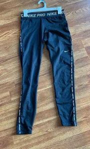 Nike Gold And Black Leggings Medium