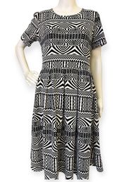 Aztec Jessie Pocket Dress Black White Southwest Tribal Print