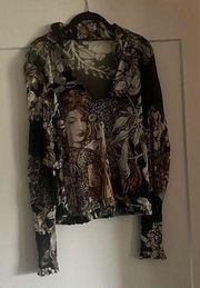 RARE Class Roberto Cavalli v neck blouse