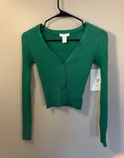 H&M Cropped Button Up Sweater