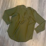 Zoa Olive green pullover blouse size M