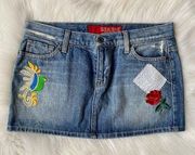 Vintage Guess Denim Patched Mini Skirt