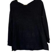 1. State Black Long Sleeve Back Crisscross Crew Neck Knit Top Size‎ small