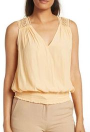 Ramy Brook Reese Crochet Shoulder Blouson Tank Top