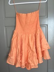 Pastel Orange Strapless Romper