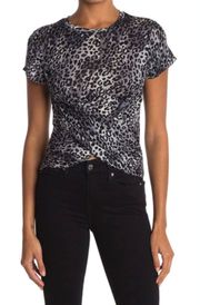 NWOT  Socialite twist front leopard print shirt