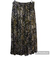 Mlle Gabrielle Snake Print Midi Skirt Size 1X