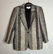 Vintage Christian Dior Sportswear patterned greyscale blazer jacket