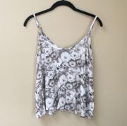 White Floral Crop Top Camisole