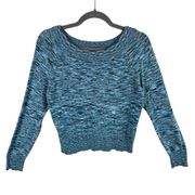 Nine & Company Vintage Blue Tight Knit Silk Cotton Lightweight Sweater Size L