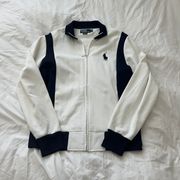 by Ralph Lauren full zip jacket Size medium Condition: great Color: white and navy Details : - Full zip