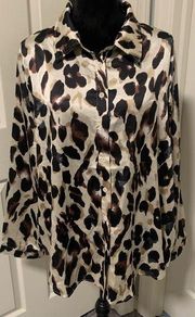 NWT BooHoo Animal Print Polyester Blouse