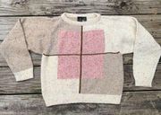 Vintage 90s Liz Claiborne Wool Crewneck Asymmetrical Sweater